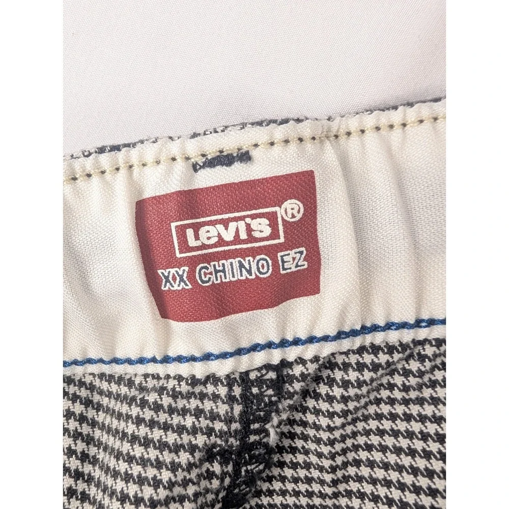 Levi's XX Chino EZ Taper Pants Mens 4XL Black White Houndstooth Stretch Big Tall